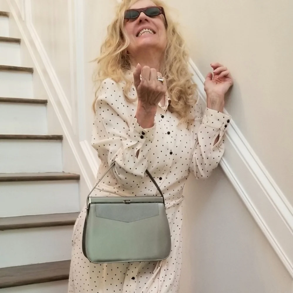 Vintage Silver Gray Purse, $60